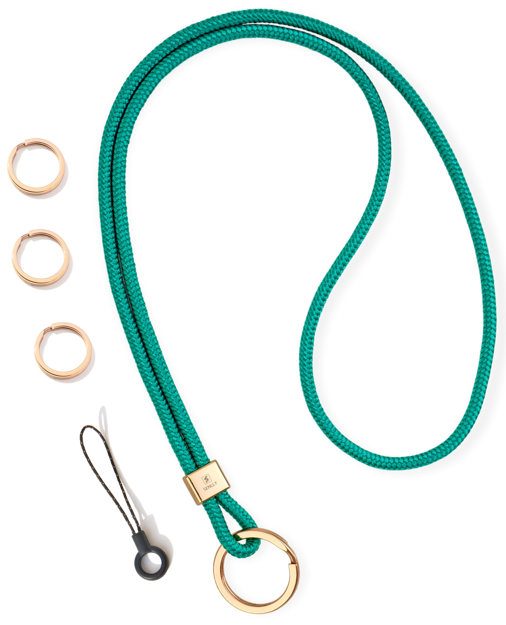 Senlly Unisex 112 Forest Green Neck Lanyard Strap For Keys, Original Minimalist Design Keychain Holder