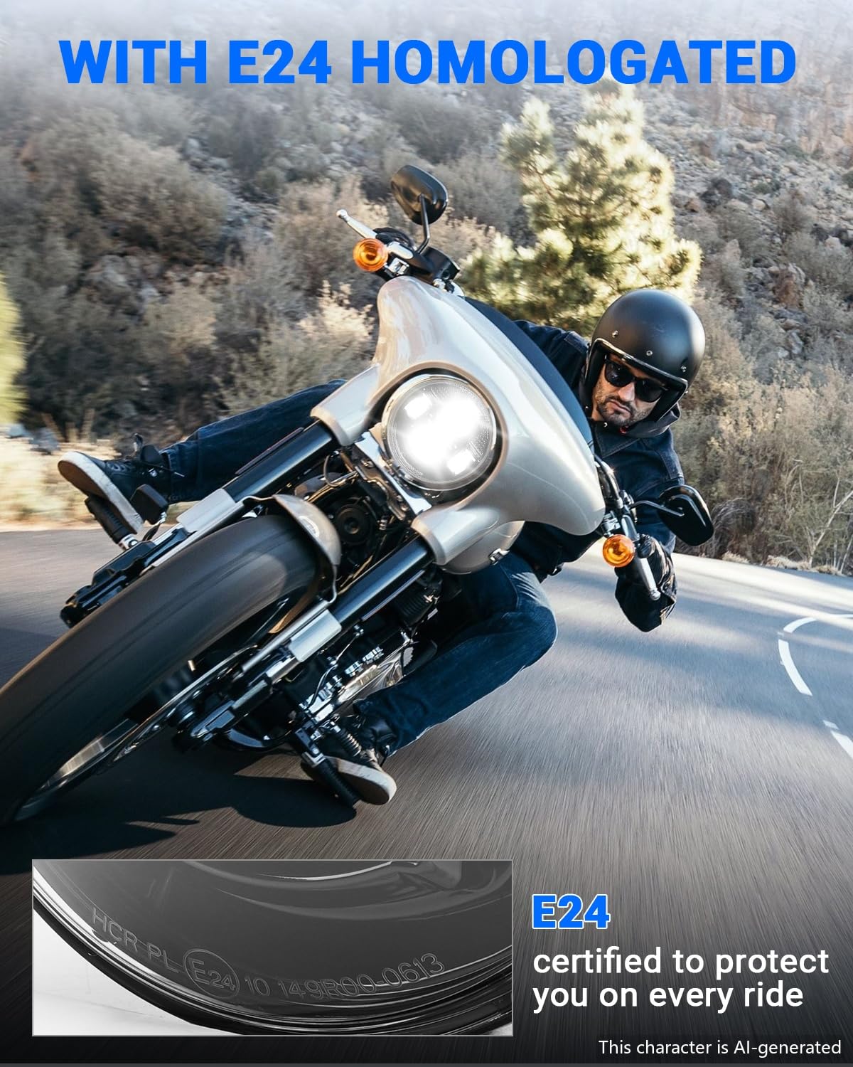 SUPAREE 5.75 Zoll Led Motorrad Scheinwerfer E-geprüft Motorrad Scheinwerfer | Motorrad Frontscheinwerfer 6000K Weiß mit Hi/Lo Abblendlich Passend für XL883N XL1200X FXDB
