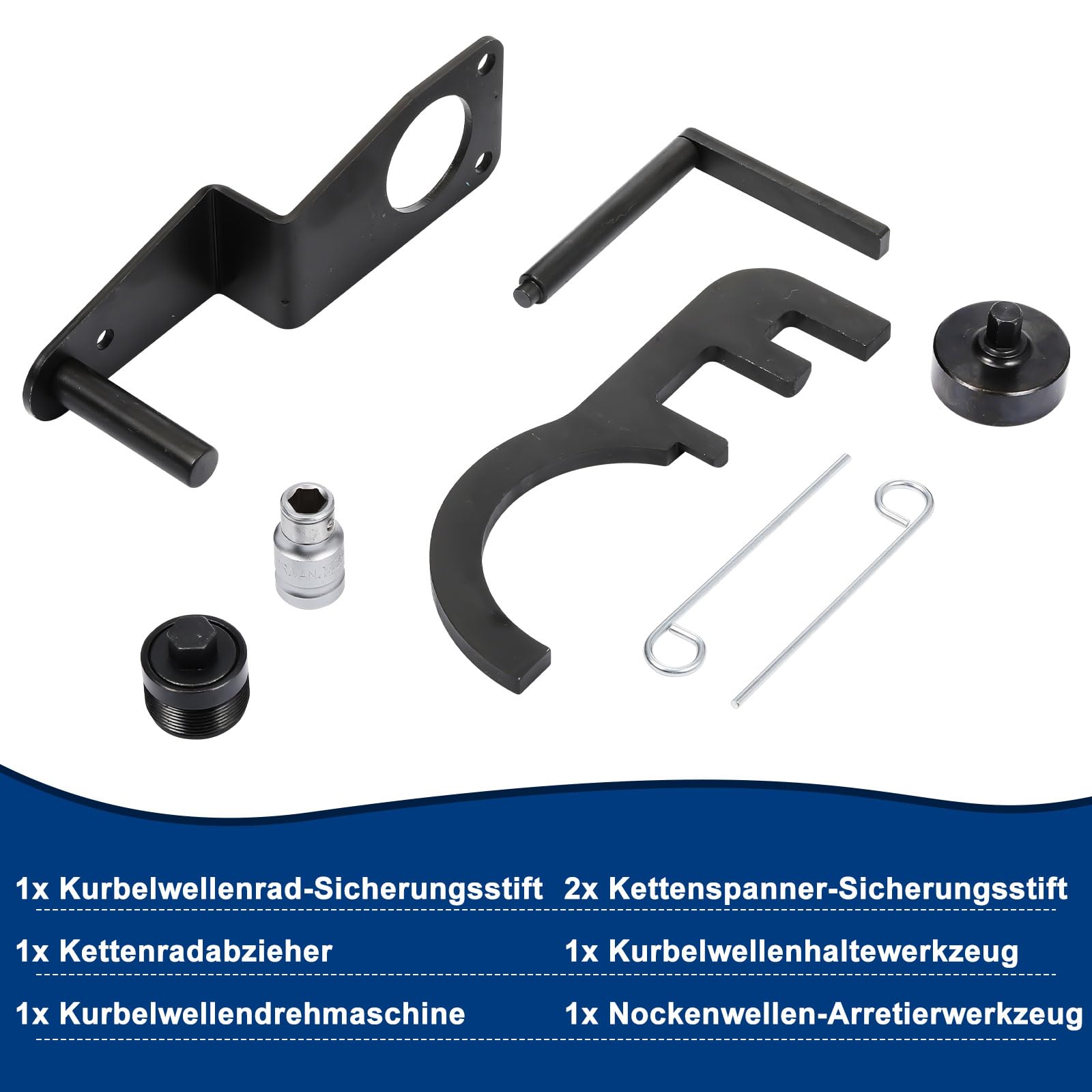 9 STK Dieselmotor Nockenwelle Steuerzeiten Einstellwerkzeug Set kompatibel für BMW N47 N47S N57 N57S 2007-2012 Steuerkette Werkzeug Motor Einstellwerkzeug