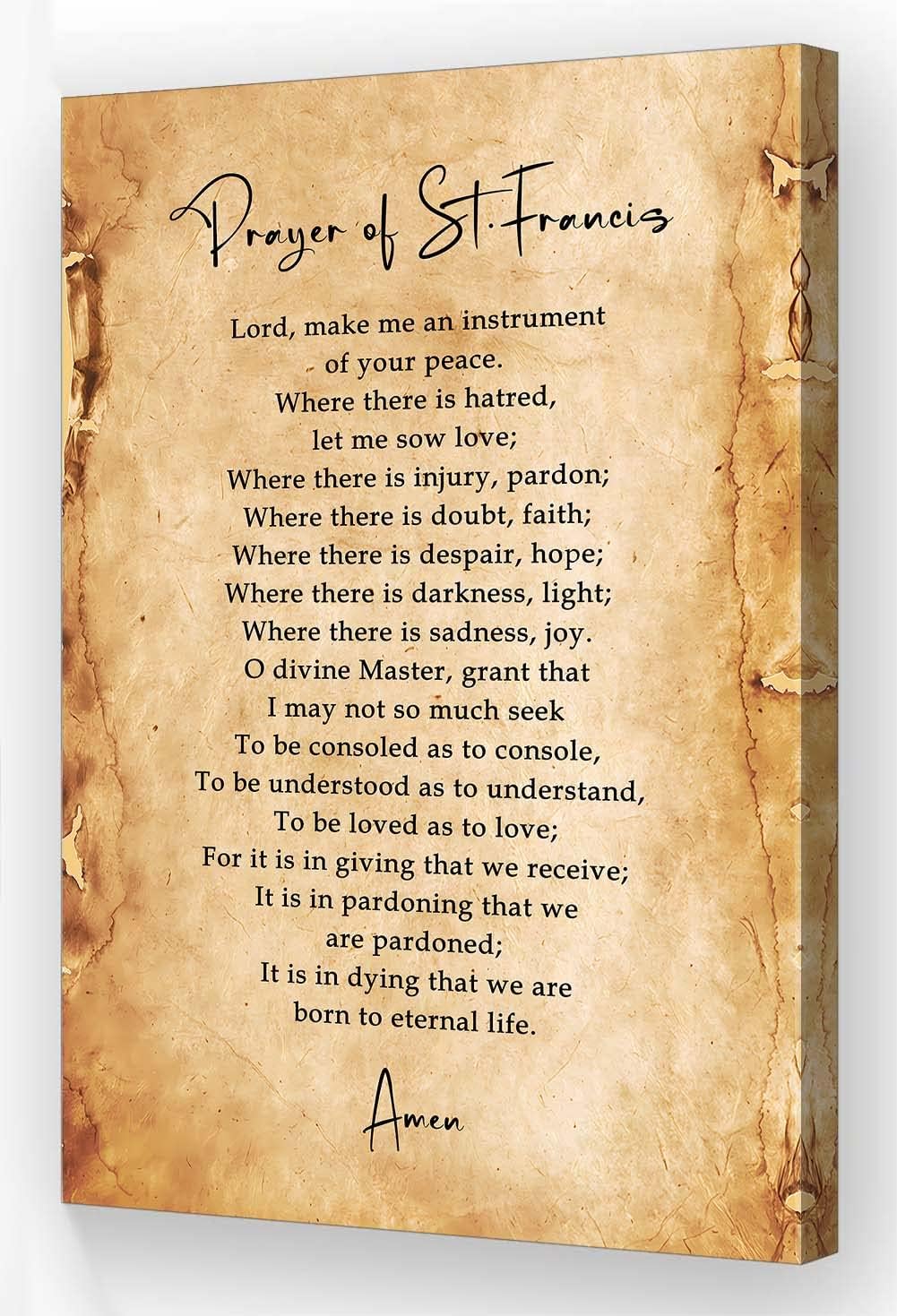 Prayer Wall Art Framed Quotes Poster Vintage Catholic