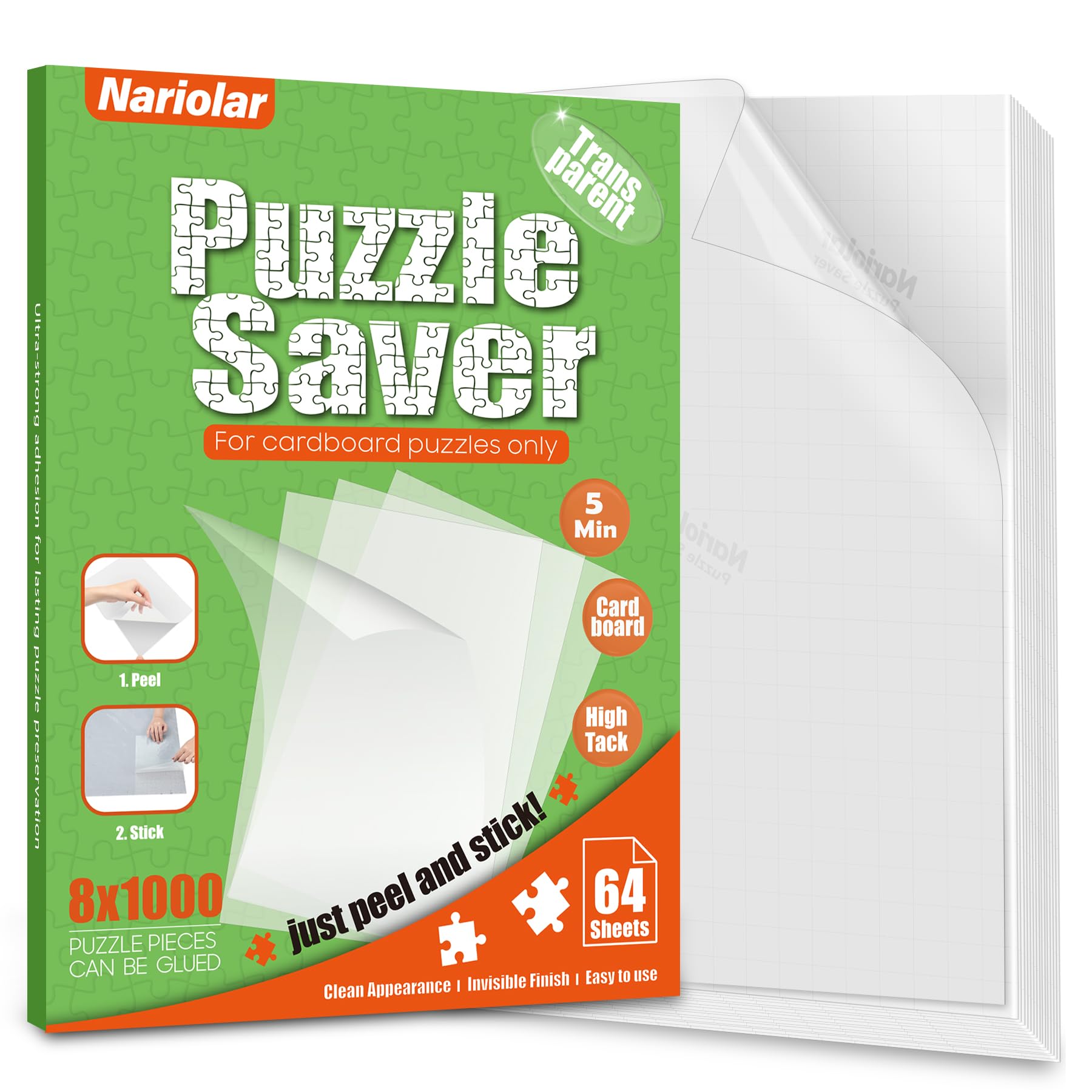Nariolar Feuilles de colle transparente ultra adhérente pour puzzle