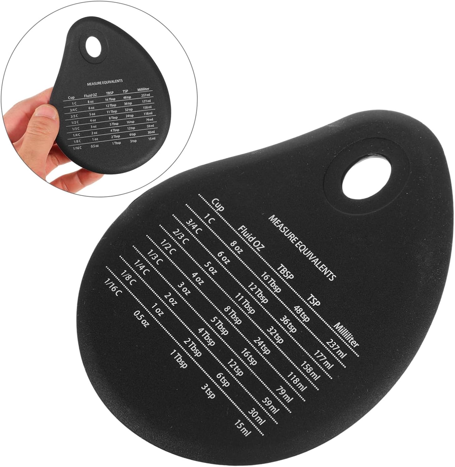 4pcs Black Silicone Baking Cutter Set with Dough Cutting Function and Easy to Clean Feature, Includes Kitchen Measurement Conversion Chart for Accurate Baking and Cooking