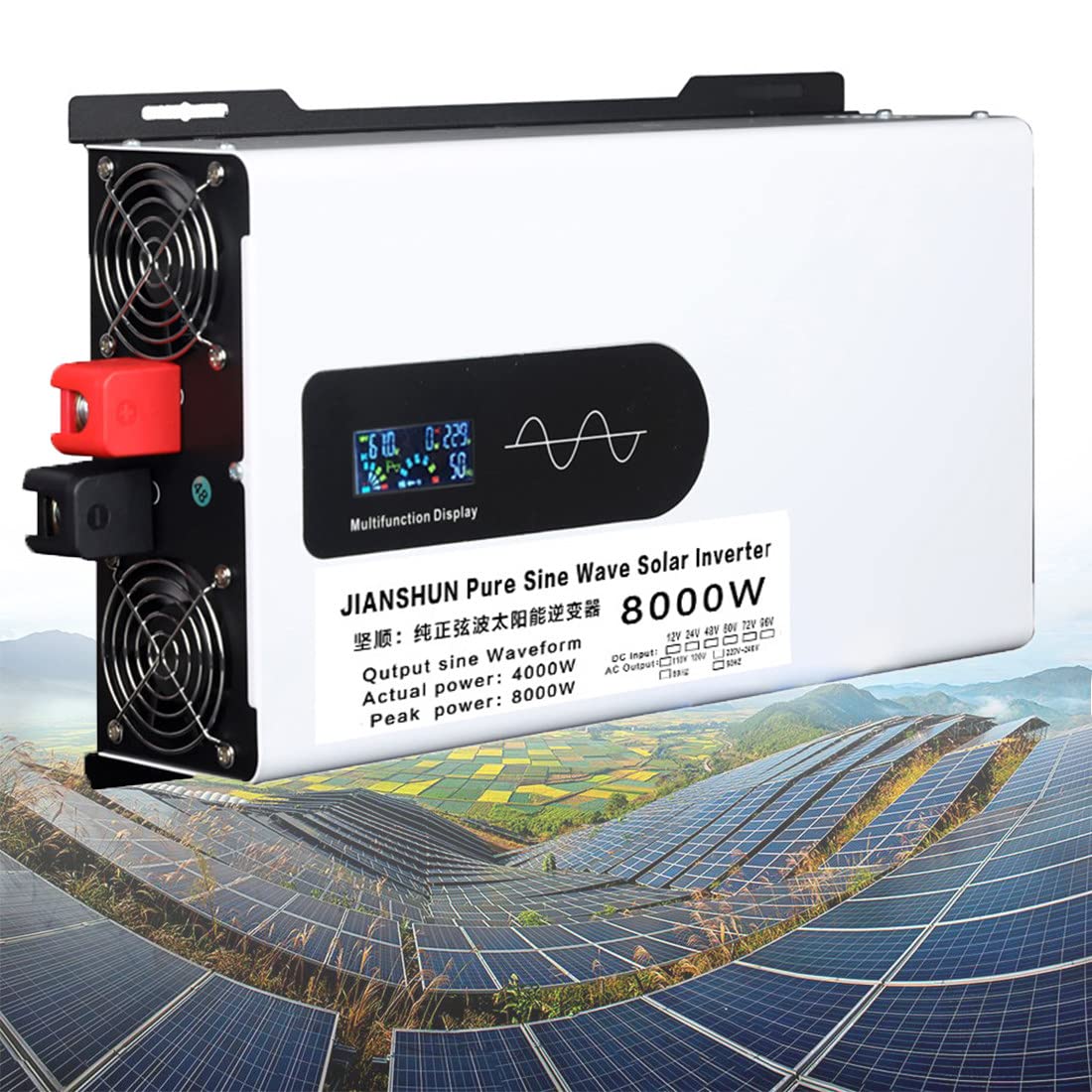 Czysta Fala Sinusoidalna Przetwornica 5000W 6000W 8000W 9000W 12000W Przetwornica Napięcia Dc 12V 24V 48V 60V 72V 96V Do Ac 220V/230V Przetwornica Napięcia Transformator,8000W-96V