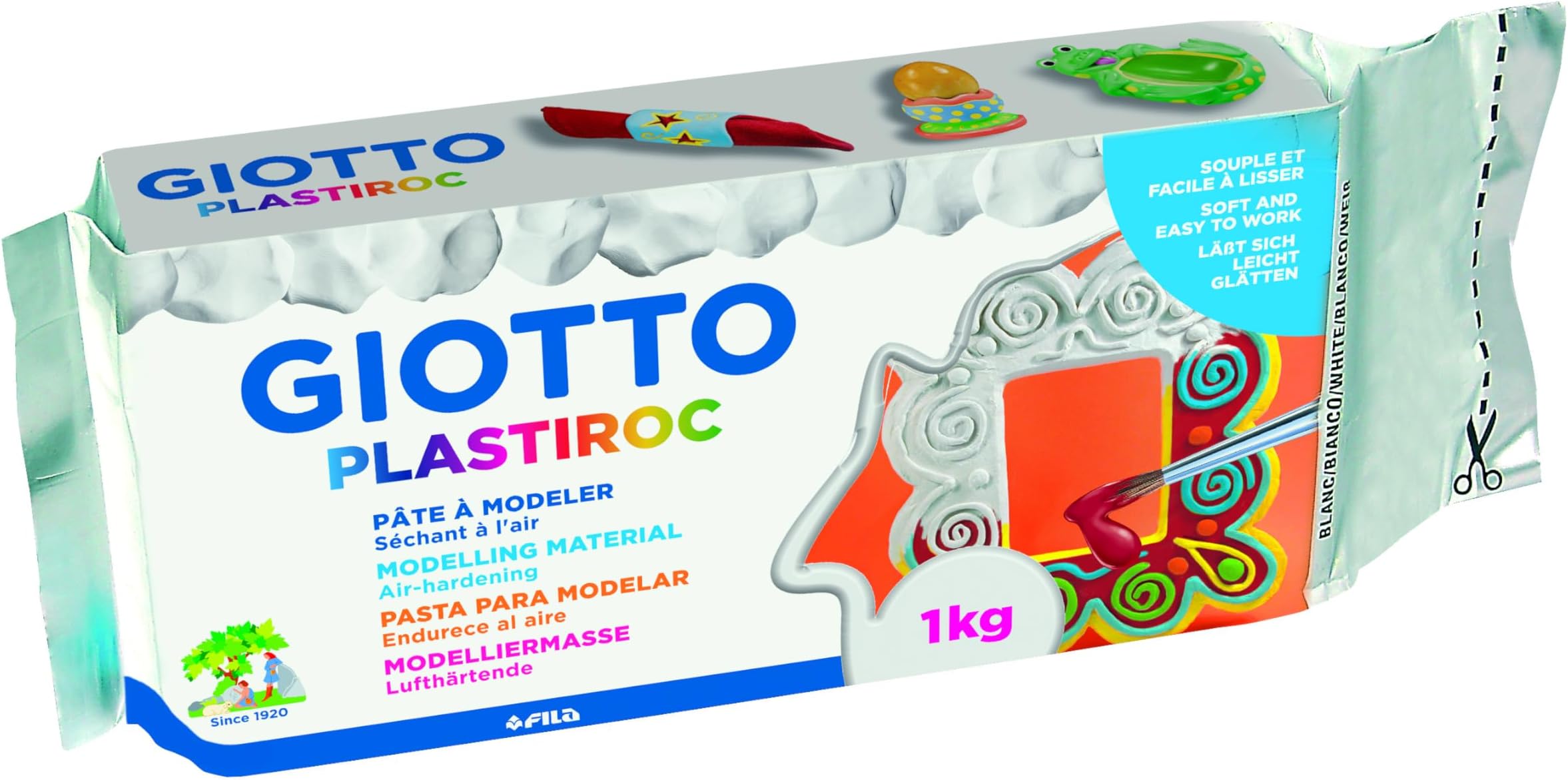 GIOTTO Plastiroc – 1 kg of self-Hardening plasticine White