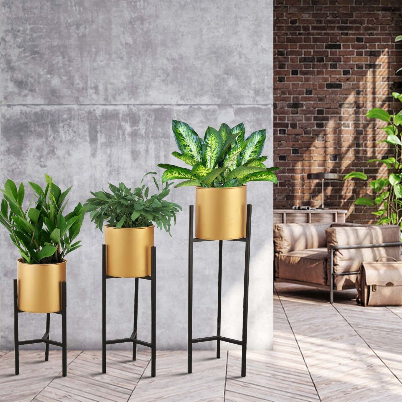 Beant Handicraft Planters Modern Metal Floor Flower Stands Planter for