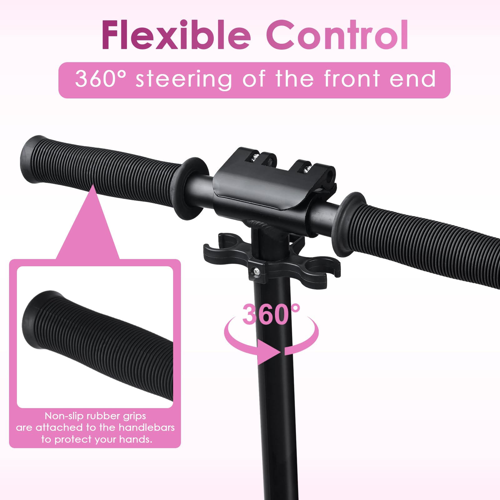 Dskeuzeew Trottinette Pliable Réglable avec Lumière LED, Convient aux Enfants et aux Adultes, Roues de 205 mm en Polyuréthane, Frein Arrière Antidérapant, Peut Supporter 100 kg