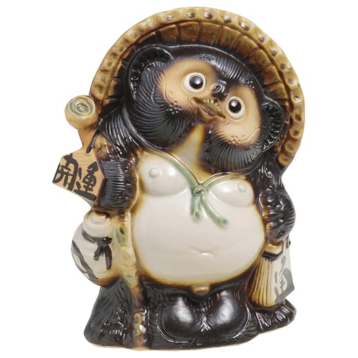 Marui Pottery MR-A098-06 Shigaraki Pottery Figurine Lucky Raccoon Raccoon Pottery Large Size 8 Width 8 Width 8 x Height 10.2 inches (21 cm) x Height 10.2 inches (26 cm), Lucky Charm, Gift, Ceramic