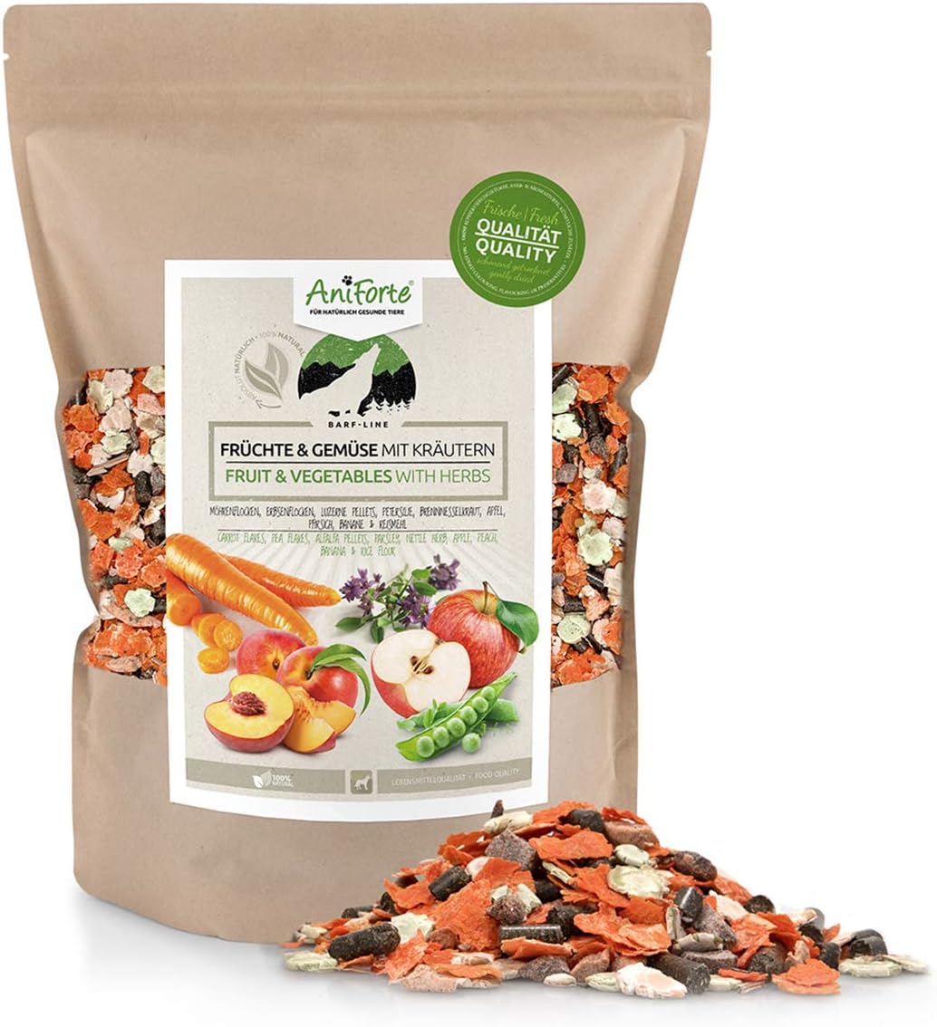 AniForte Barf Dog Food Mix, Fruit & Vegetables with herbs 1 kg for Dogs