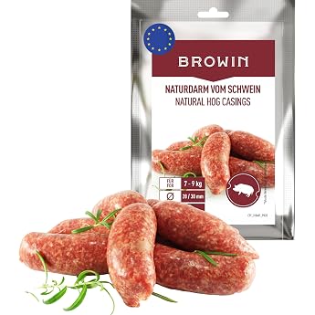 Natural Gut Hog Casing 15 mm Calibre 28/30 mm Flavor Dry 310601 | For homemade sausages, easy to use and fill, juniper sausag