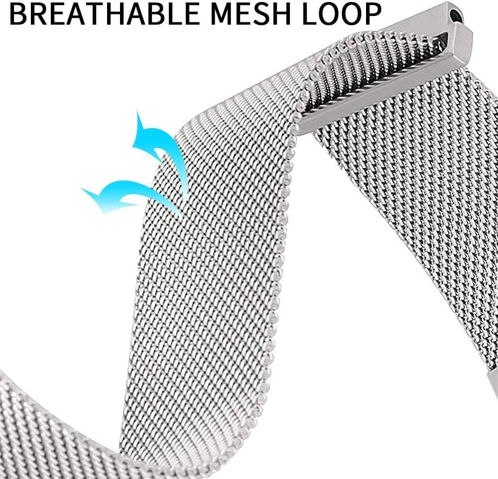 Magnetic Bands Compatible with Samsung Galaxy Watch 7 6 5 4 Band 40mm 44mm/Watch 6 4 Classic 43mm 47mm 46mm 42mm/Watch 5 Pro 45mm/Active 2, 20mm Stainless Steel Milanese Mesh Loop Metal Bands - Image 3