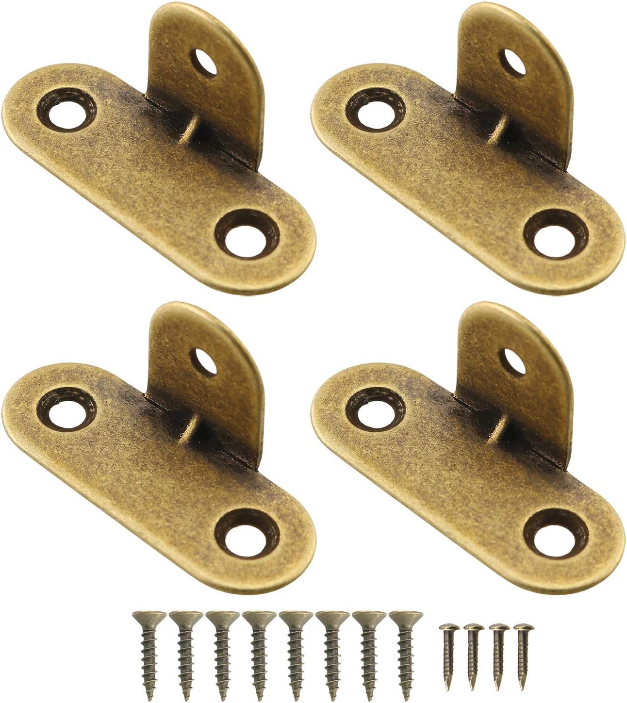 HJ Garden 4pcs Metal Corner Brackets Furniture Protector Decorative Right Angle Guards, Bronze