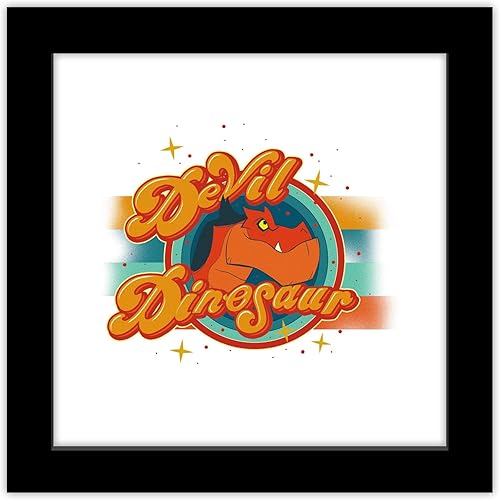 Trends International Gallery Pops Marvel Moon Girl and Devil Dinosaur - Arte de pared con insignia de dinosaurio diablo de los años 70, versión