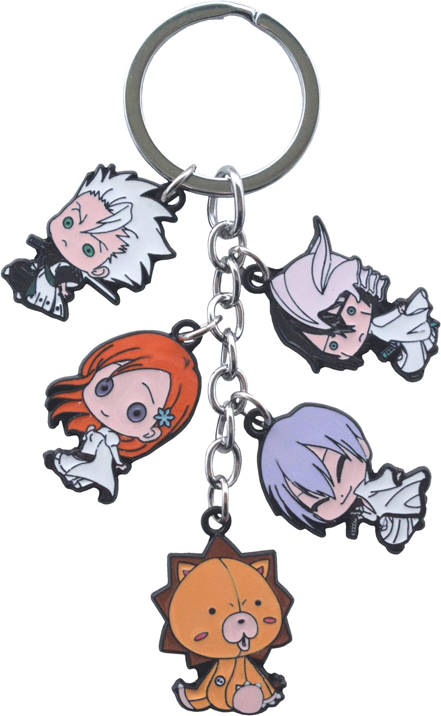 Amasukami Anime Characters Hitsugaya Toushirou Keyring Ulquiorra cifer Keyring Ichimaru Gin Keyring, Multicolor, S
