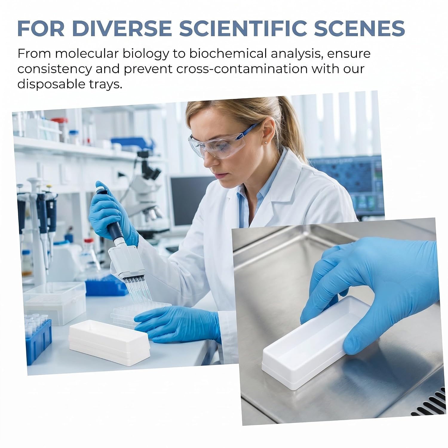 20pcs Plastic Reagent Reservoirs 50ml V-Shaped Bottom Pipette Reservoirs for Efficient Liquid Handling High Temperature Resistance Lab Pipetting