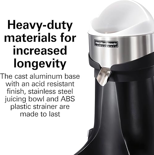 Miniatura 4 de Hamilton Beach Commercial Exprimidor eléctrico de cítricos de la línea FreshMark, llena un vaso de jugo en menos de 30 segundos, potente motor, 3