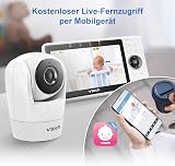 Vtech VM901-1W WiFi Smart Baby Camera with 5 inch HD Screen, 1080P Tilt & Swivel Camera & App, 120° Wide Angle View, Works iOS, Android - 6