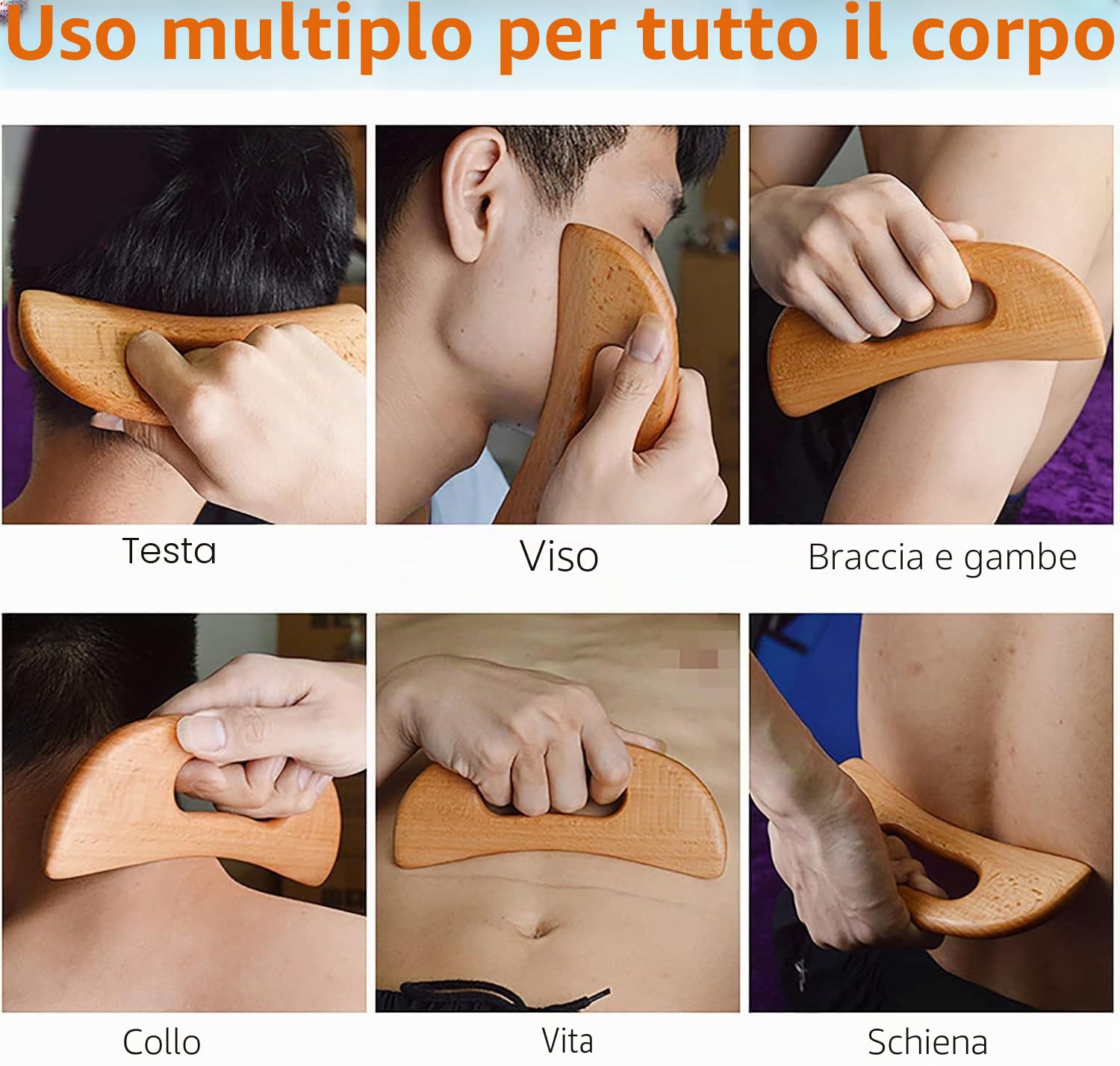 Maderoterapia Set di 7 strumenti di massaggio in legno per il drenaggio linfatico per alleviare i dolori muscolari | Kit di scultura del corpo per anti-cellulite, modellazione del corpo