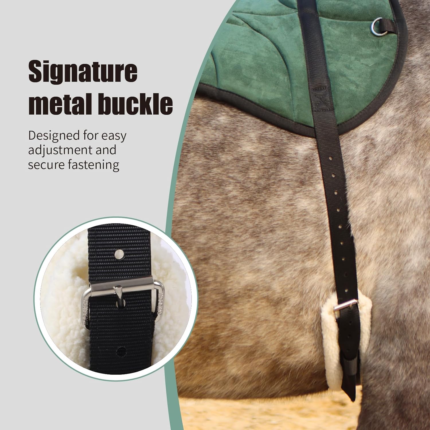 Harrison Howard Ergonomically Designed Correct Bareback Pad with Side Pockets Extra Thick Center for Maximum Support Anti-Slip Bareback Pad Comes with Matching Girth