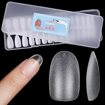Amazon | Missgooey ネイルチップ ショートオーバル サンディング済み