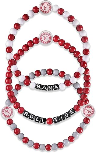 Miniatura 45 de FOCO NCAA unisex-adulto Paquete de 3 Pulseras de la Amistad con Cuentas con Logotipo de Equipo Universitario de la NCAA Oficialmente Licenciadas