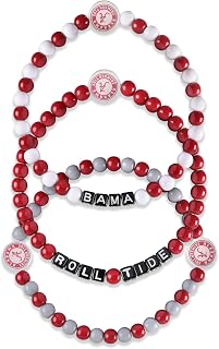 FOCO NCAA unisex-adult NCAA College Team Logo Officially Licensed 3-Pack Beaded Friendship Bracelets