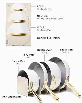 Caraway Non-Stick Ceramic Cookware Set 12 Piece for Pots, Pans, Lids, Kitchen Storage - Non-Toxic - Oven Safe & All Stovetop Safe - White