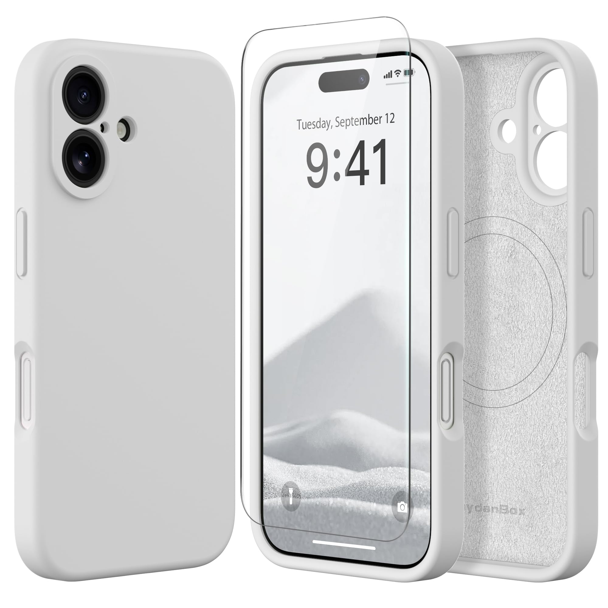Magnetic for iPhone 16 Plus Case Silicone White