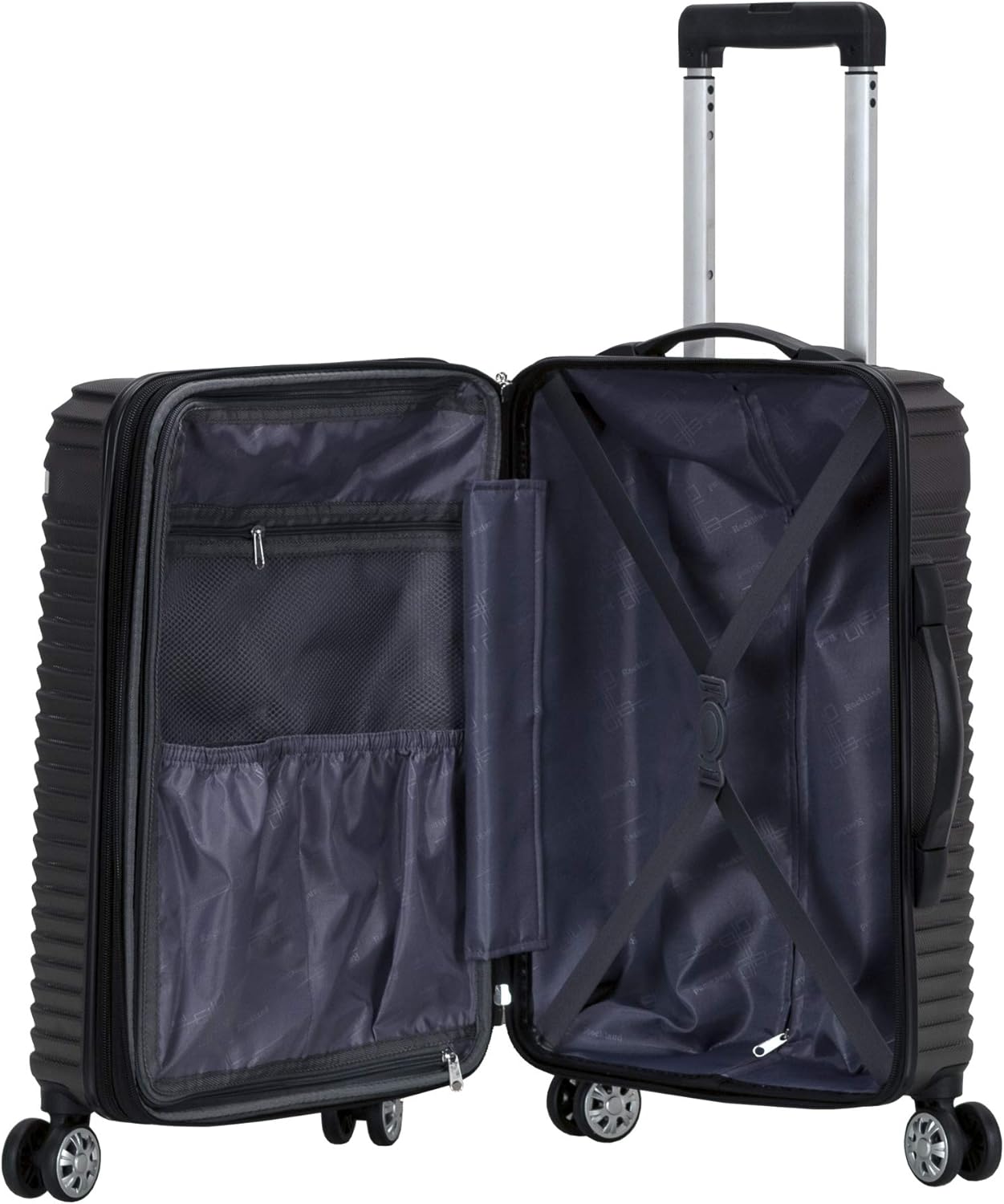 review Rockland Star Trail Hardside Spinner Wheel Luggage, Grey, Carry-On 20-Inch