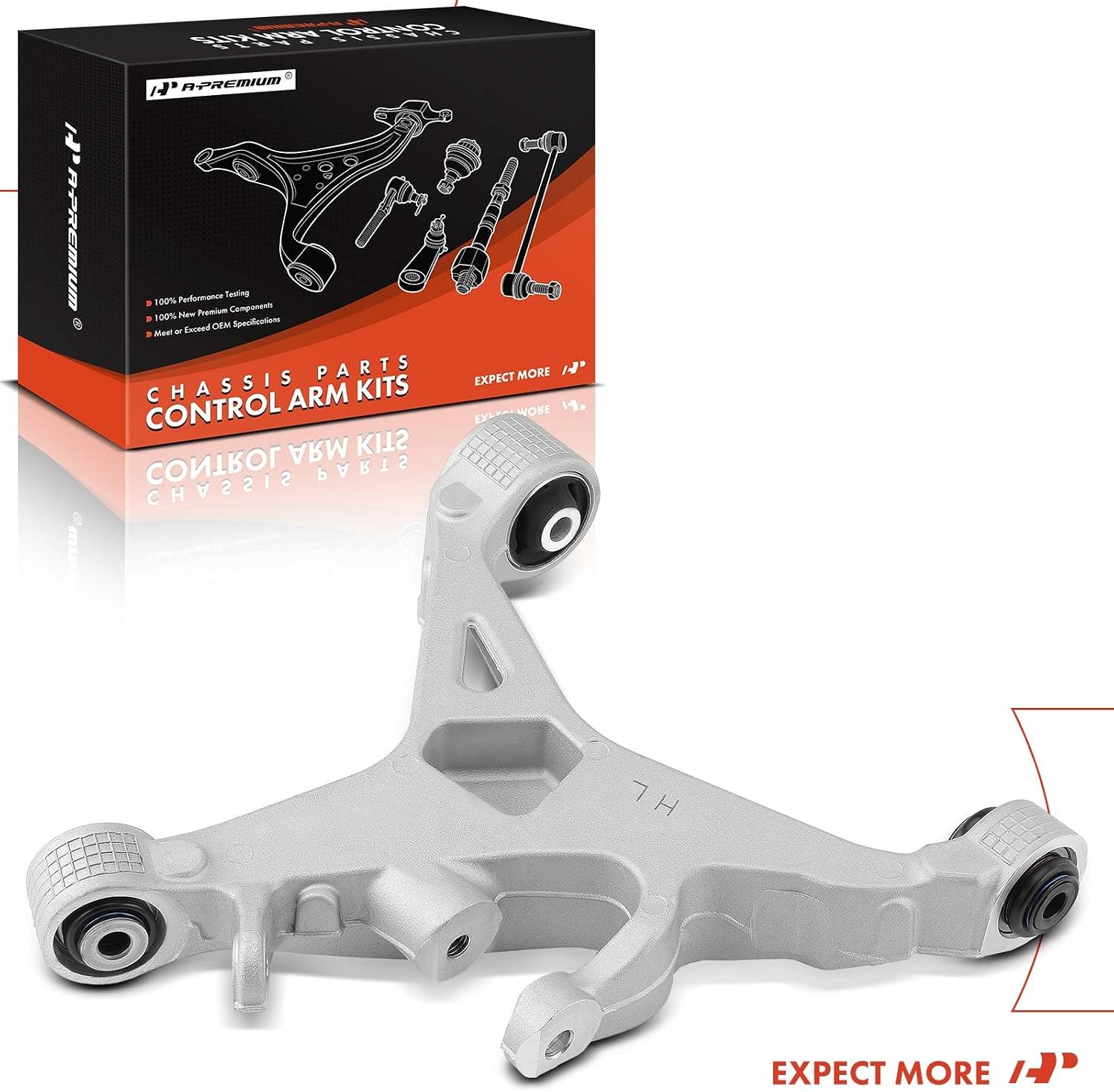 A-Premium Rear Left Lower Control Arm, with Bushing, Compatible with Ford Thunderbird 2002-2003, Lincoln LS 2000-2003, Jaguar S-Type 2000-2003