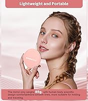 Vista 4 de Wobsion Espejo Compacto de Viaje - Aumento 1x/10x, de Mano de 2 Caras, Perfecto para Carteras y Bolsos