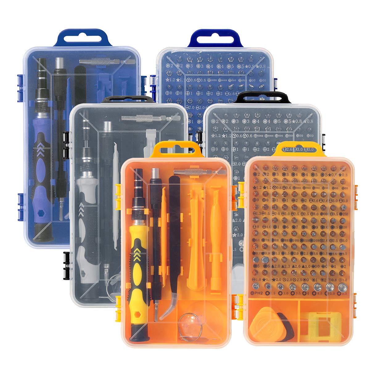 Juego De Destornilladores De Precisión De 115 En 1 Destornillador De Bricolaje Magnético Para Herramienta De Reparación De Teléfonos De Computadora Pc De Electrónica - Azul