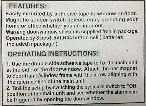 Miniatura 7 de Alarma de seguridad personal para ventana y puerta con sensor inalámbrico, 10 unidades