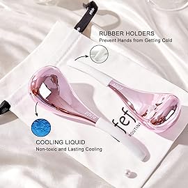 pfefe Cryo Sticks for Face, Ice Globes Cryo Globes for Facials, Esthetician Supplies Gifts, Unbreakable Stainless Steel Ice Roller Cooling Spa Balls with Storage Case