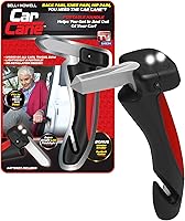 Emson Car Cane: Portable Mobility Aid Handle with LED Flashlight, Window Breaker & Seatbelt Cutter for Seniors - Batteries Included