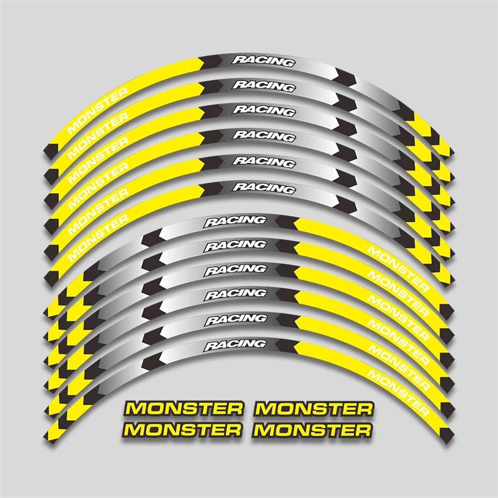 Motorcycle Wheel Stickers Stripes Reflective Rim for Ducati for Monster 695 696 795 796 1100 1100S 797 821(Style 5)