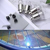 Vista 6 de Luces LED para neumáticos de automóvil, paquete de 4 unidades, tapones para válvulas de camión, bicicleta, carrito de golf, luz de rueda