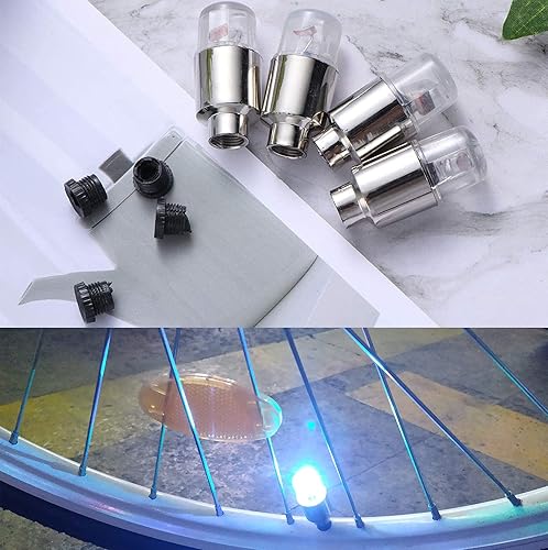 Miniatura 6 de Luces LED para neumáticos de automóvil, paquete de 4 unidades, tapones para válvulas de camión, bicicleta, carrito de golf, luz de rueda de