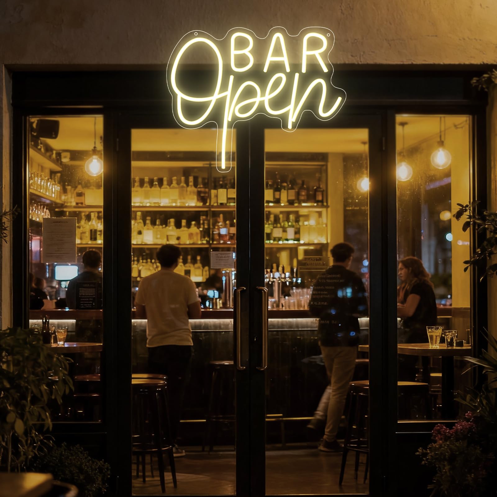 Insegna al Neon "BAR Open" con LED Caldo USB Regolabile per Bar, Neon da Parete Ultra Luminoso per Bar, Pub, Negozi, Caffè, Bar, Hotel, Decorazione per Feste