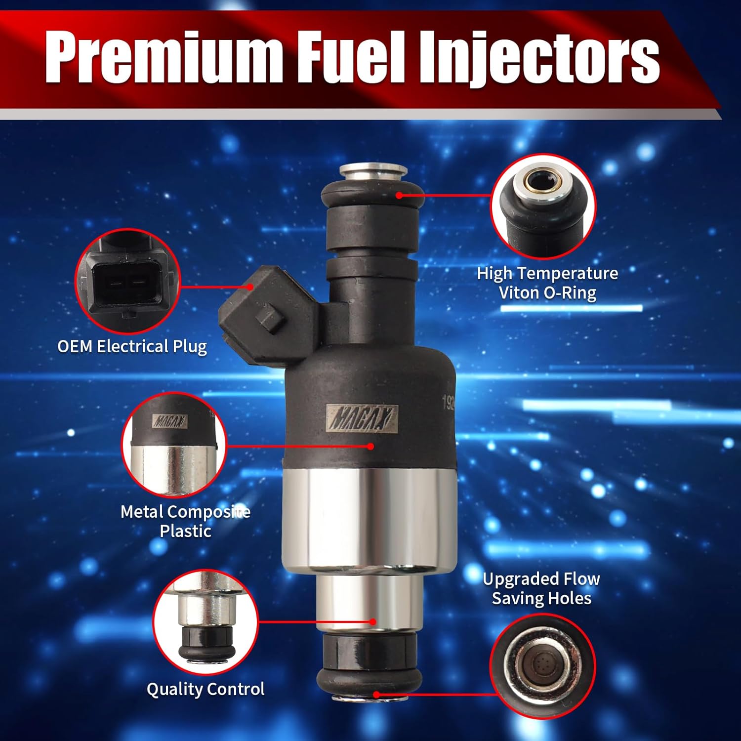 Set of 4 Fuel Injectors 16611AA720 FJ860 Replacement Compatible with Subaru Forester Impreza WRX STI Legacy Outback 2.5L H4 - Replaces 842-12341 297-0013 800-1896N