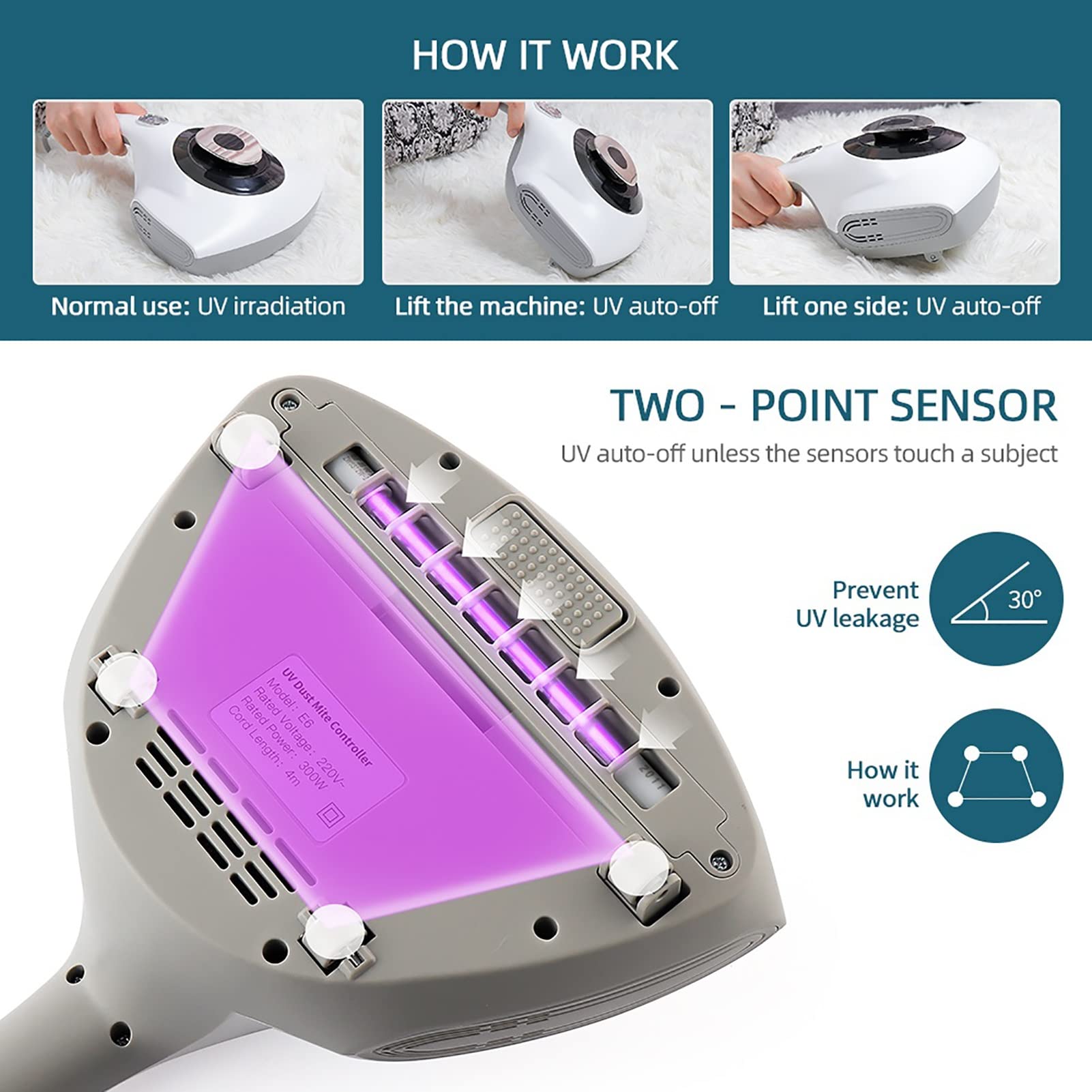 Aspirapolvere Per Materassi Aspirapolvere Anti-acari UV Con Filtro HEPA Strumento Per La Rimozione Degli Acari Per Rimuovere Acari Della Polvere E Allergeni Per Divani, Materassi, Cuscini E Tappeti