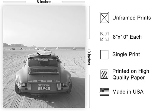 Miniatura 2 de Poster Master Póster clásico para automóvil, impresión de auto en el desierto, arte de automóvil, arte de transporte, arte en blanco y negro, arte