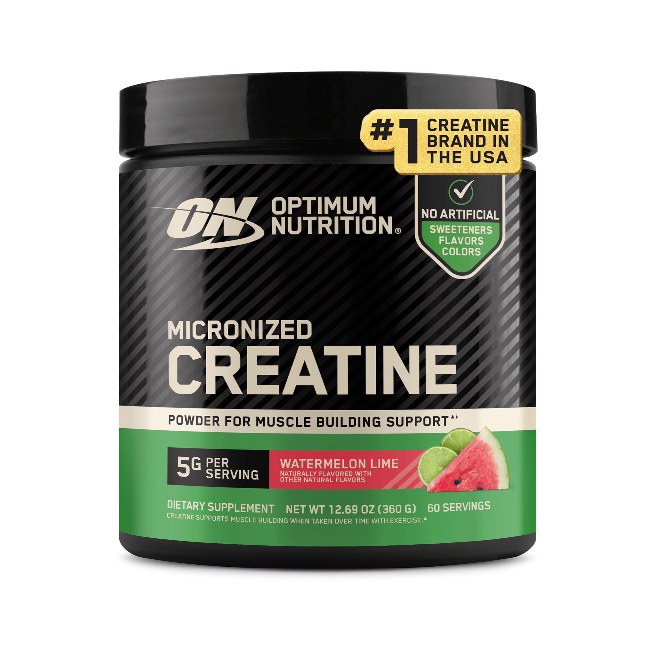 Optimum Nutrition Creatine Monohydrate Powder, Watermelon Lime, 0.79LB