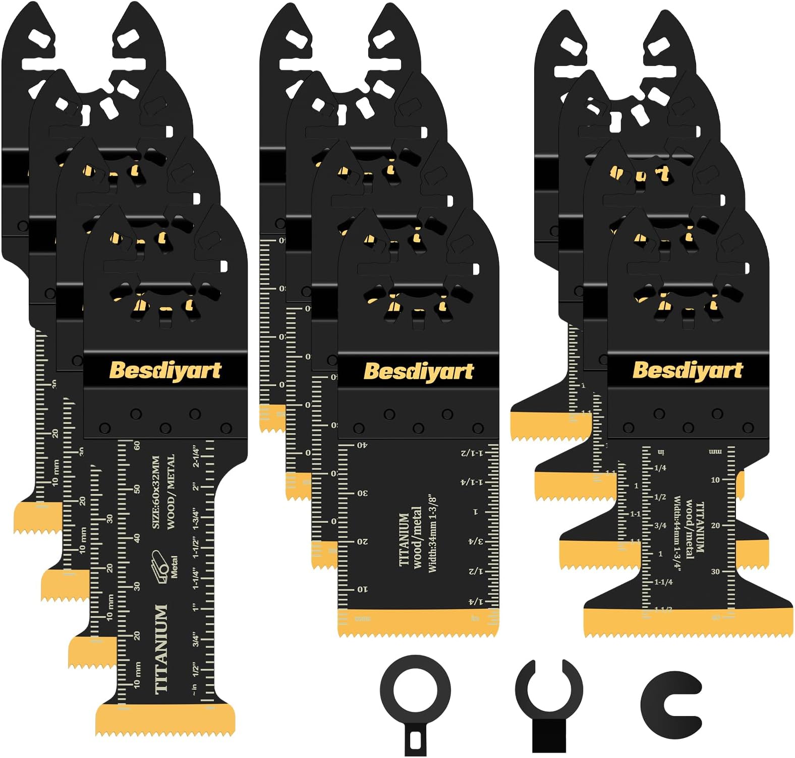 Enventor Multitool zaagbladenset, 45-delig, oscillerende accessoireset, universele multitool accessoires, voor Fine Multimaster, Ryobi, Bosch, Dremel, Makita, Dewalt, Milwaukee, Rockwell en meer