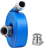 Vista 8 de Manguera de descarga plana de PVC de 1 pulgada x 50 pies con accesorios de aluminio Camlock C y E, montaje de bloqueo de leva, conjunto de manguera
