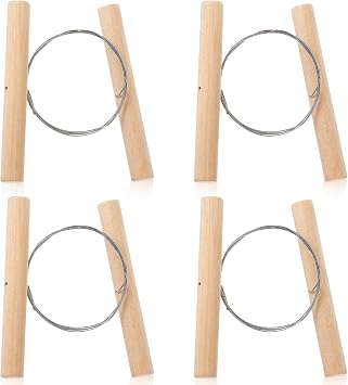 4 Pcs Clay Cutters, Pottery Wire Tools Wire Cheese Cutter Clay Tools Pottery Trimming Tool Clays Accessories for Ceramics Tool Earthenware Clays Sculpting Plasticine Dough Mud Line (Wood Color)