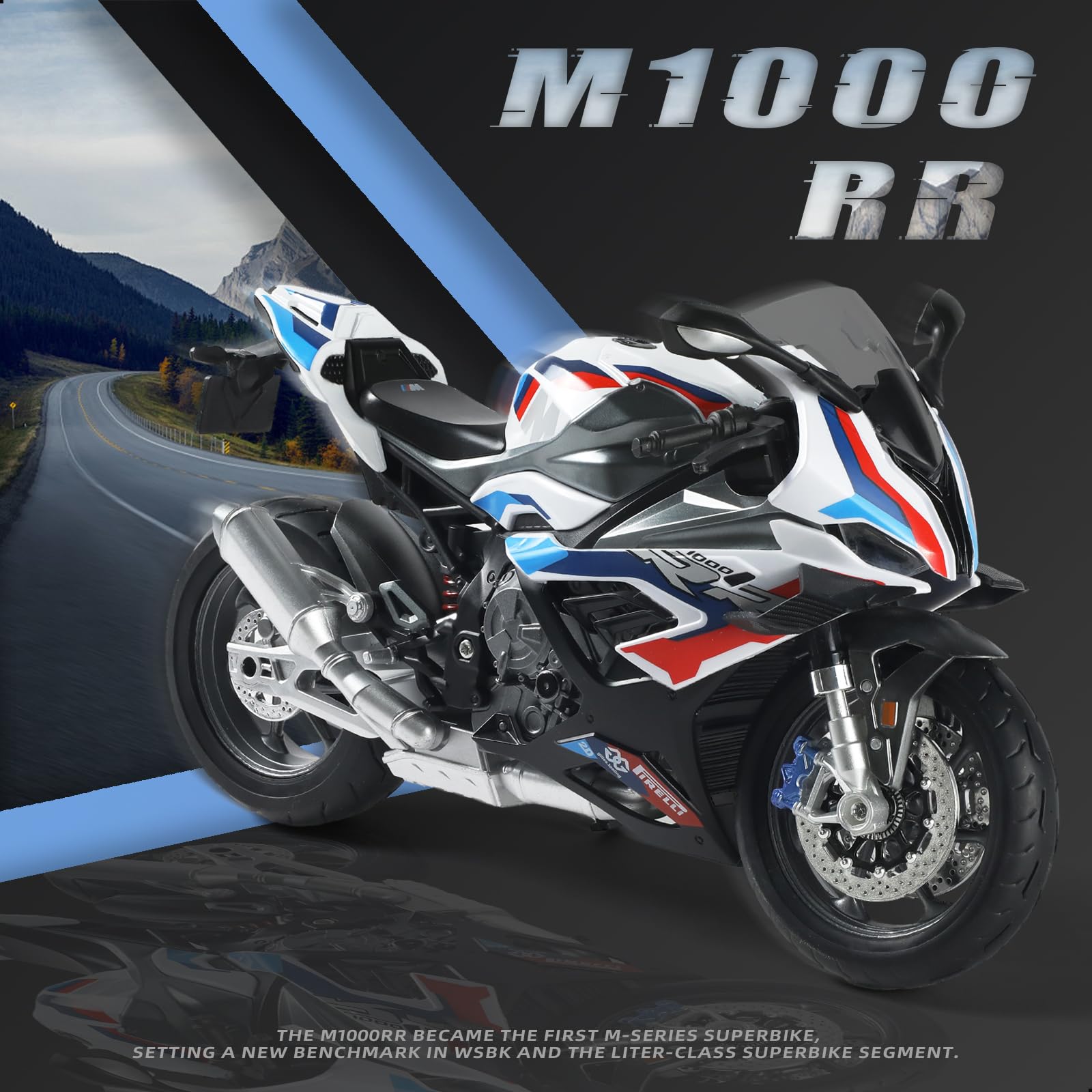 Amazon.com: Risopen 1:9 Motorcycle Model for BMW M1000RR Metal Die