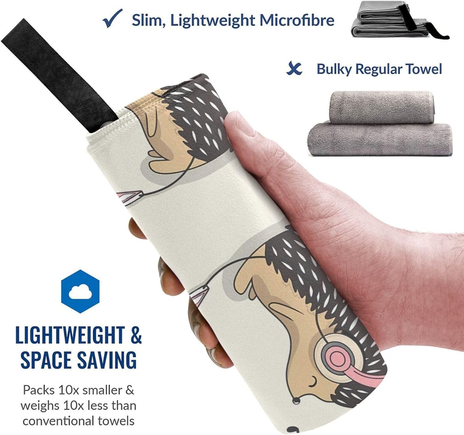 ハリネズミ マイクロファイバー大判スーパーソフトバスタオル 抗菌防臭速乾高速吸水タオル 四季通用業務用スポーツタオル 31.5