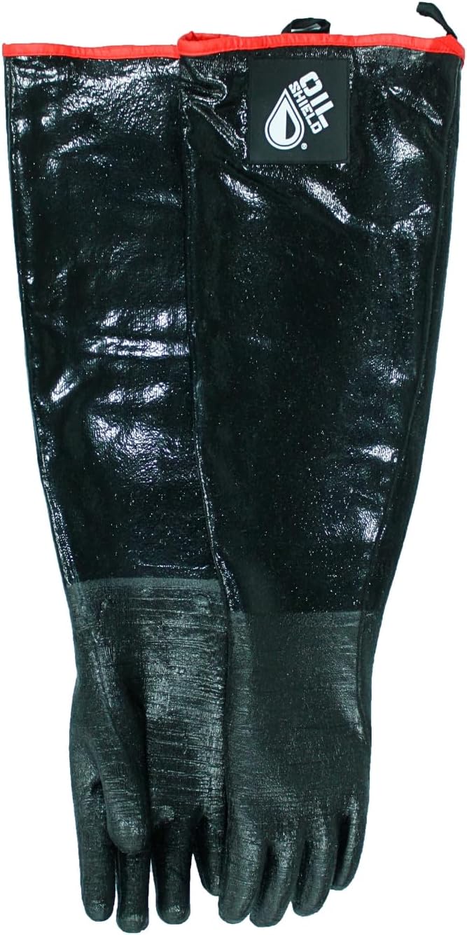 Oil Shield®, 26" High Heat Neoprene Glove, 450 Degree Temp Rating, Fryer Filtration, Cottonl Liner, Food Service Safety, Size Small