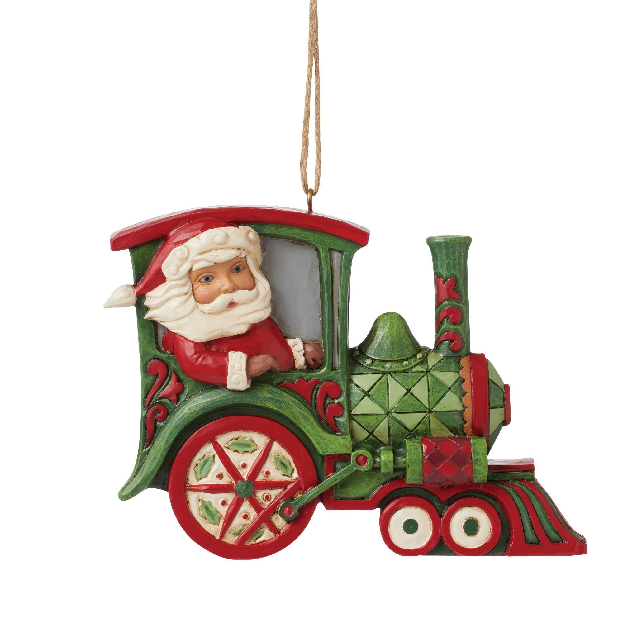 Père Noël assis dans un train suspension Enesco cadeau de Noël idéal pour collectionneur