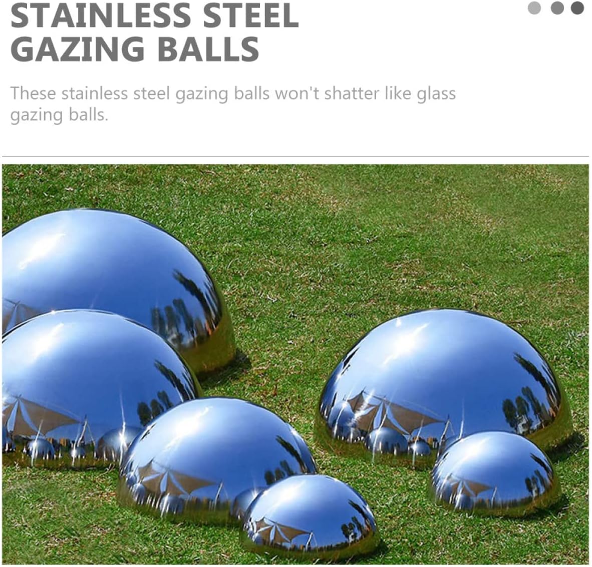 5pcs Polished Mirror Half Ball Decorative Stainless Steel Hollow Hemisphere Balls